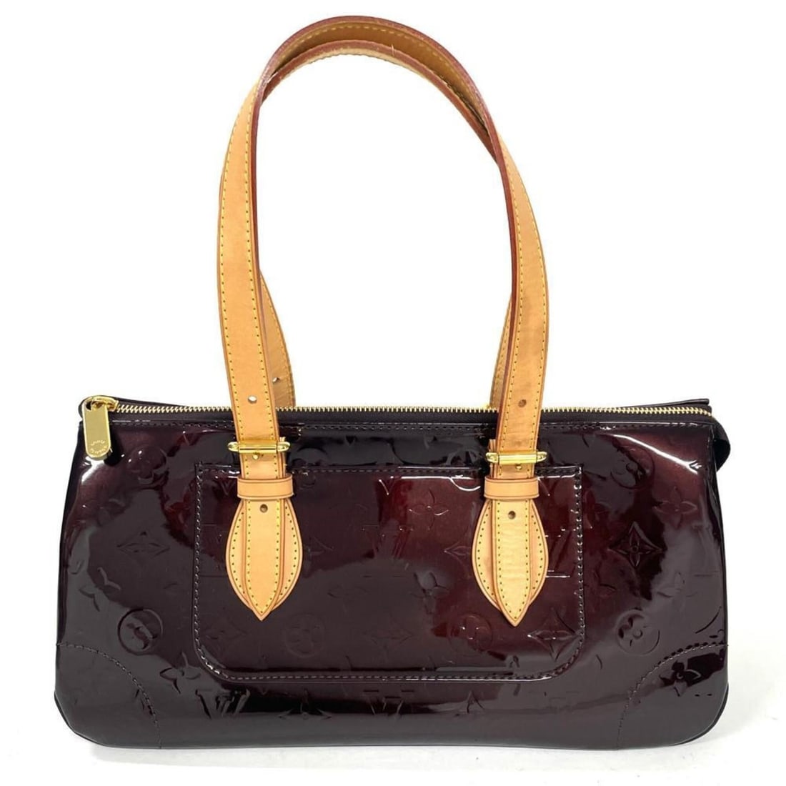 Louis Vuitton Brentwood Tote Bag, Monogram Vernis, M91994, Amarante, Gold Hardware