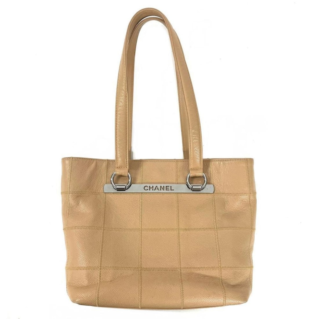 Chanel Wild Stitch Tote Bag, Caviar Leather, 10081261 Beige