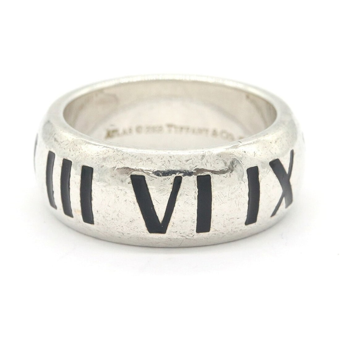 Tiffany & Co. Atlas Ring, Sterling Silver 925, US Size 6-6.5, JP 1, Women's Ring.