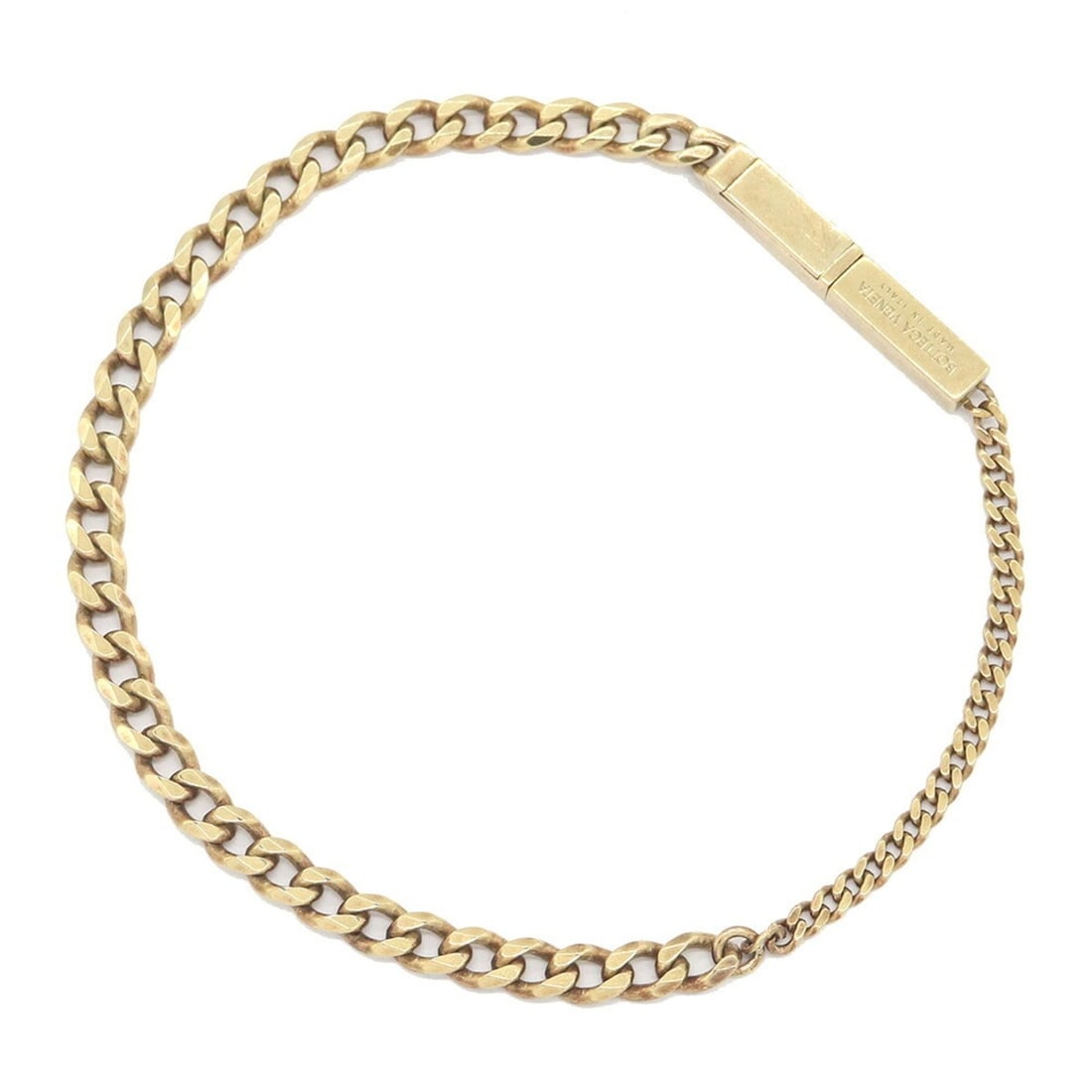 Bottega Veneta Bracelet with ID Plate, Gold, Sterling Silver 925, Size S, Chain Bracelet, Men's &: --- Catalog ---Category: SizeLength: 20cm / 7.87''Category: DesignType: Charm braceletColor: GoldGender: Men,WomenMaterial: Sterling silver 925Category: GeneralBrand: Bottega VenetaCountry of Origin: