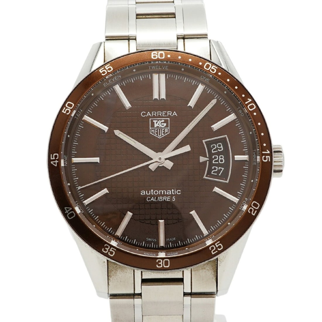 TAG Heuer Carrera Calibre 5 WV211N Brown Dial Men's Watch (1 of 15)