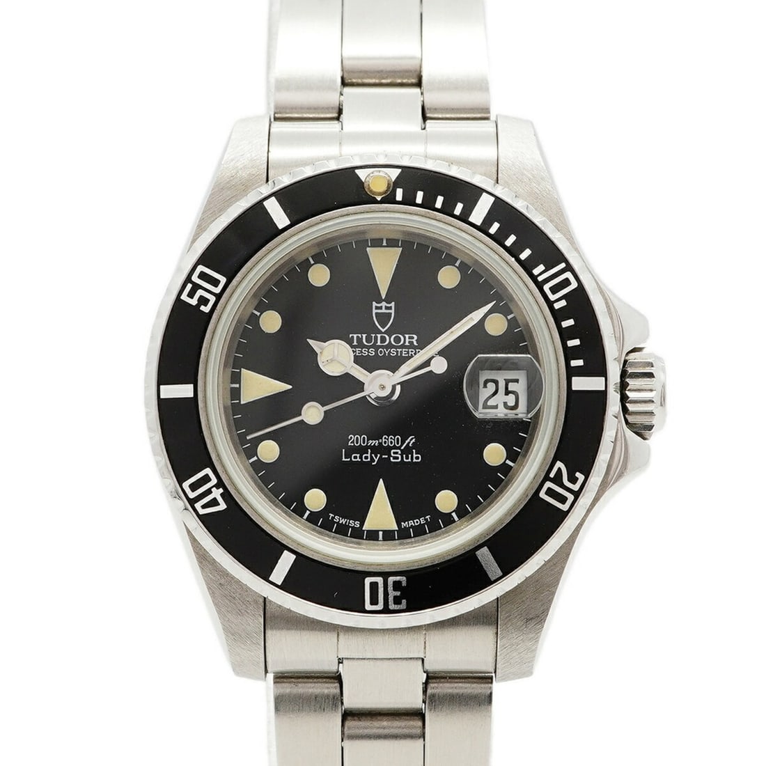 Tudor Princess Date Lady Submariner 96090 Black Dial Watch for Women: --- Catalog ---Category: SizeWrist Size: 14.5cm / 5.7''Case Diameter: 27mm / 1.06''Category: DesignType: WristwatchGender: WomenColor (Dial): BlackMaterial (Band): Stainless steelCategory: GeneralMPN: