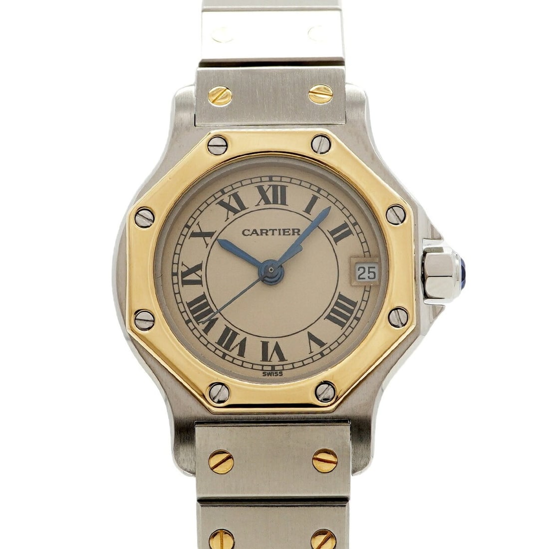 Cartier Santos Octagon SM W2001683 Beige Dial Women's Watch