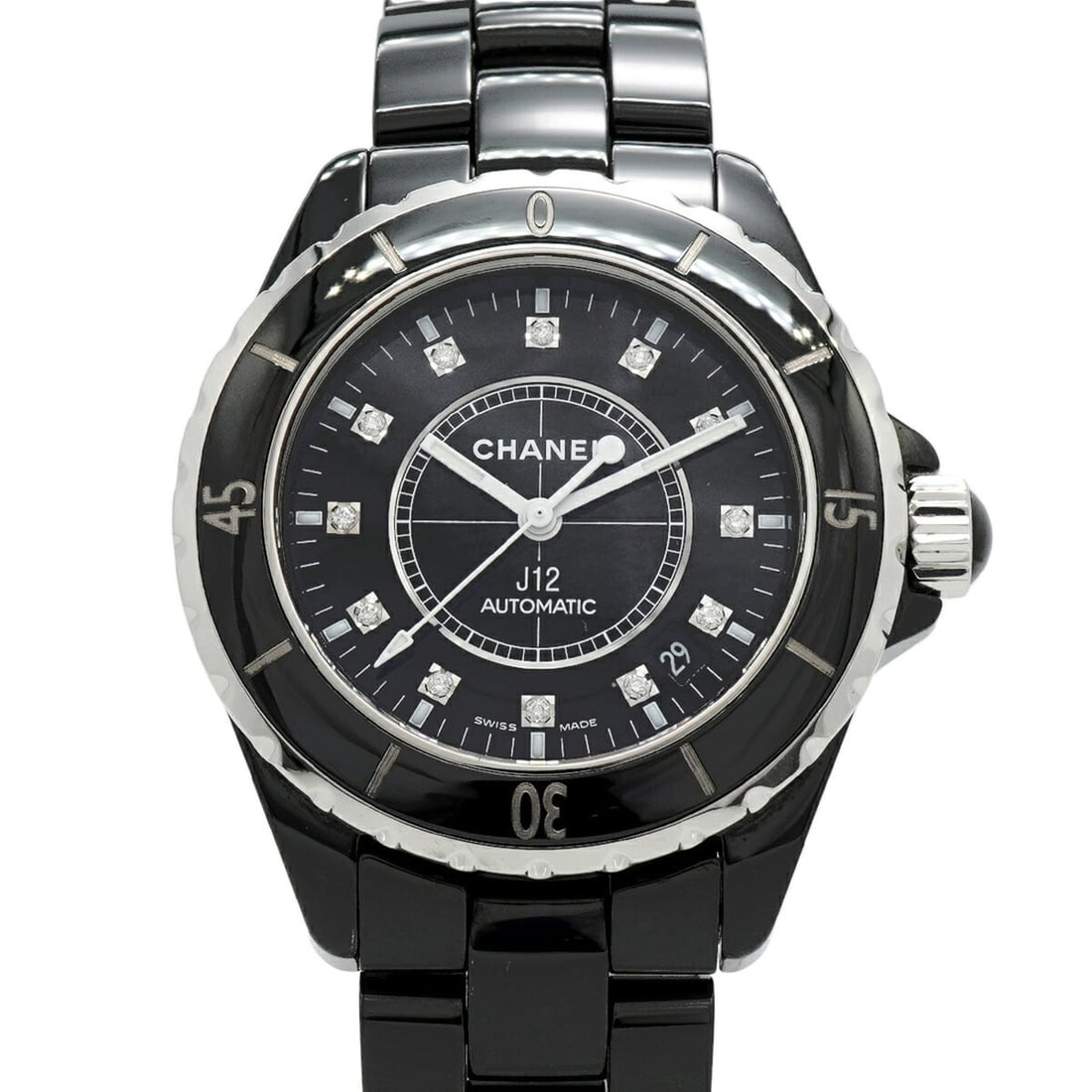 Chanel J12 Diamond H1626 Black Dial Men's Watch (1 of 16)