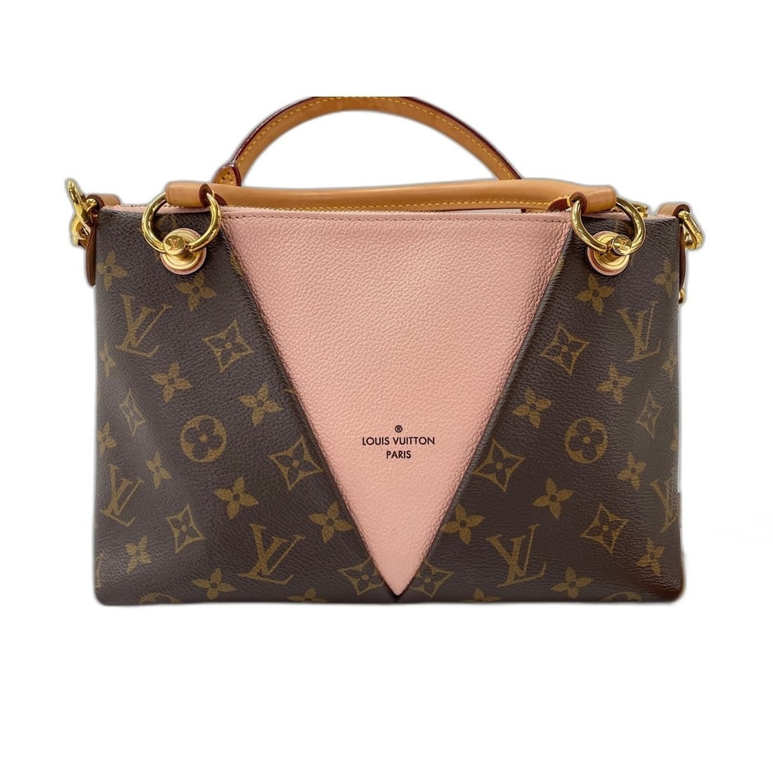 Louis Vuitton V Tote BB Shoulder Bag, Brown: --- Catalog ---Category: SizeHandle Drop: 9.00cm / 3.54''Size (HxWxD): 17cm x 26cm x 10cm / 6.69'' x 10.23'' x 3.93''Strap Length: 94cm - 104cm / 37'' - 40.94''Category: DesignType: Shoulder