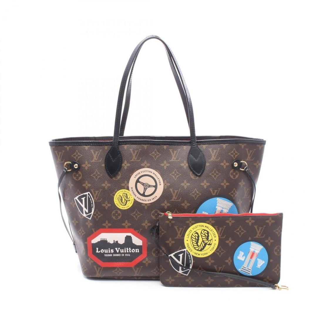 Louis Vuitton Neverfull MM My LV World Tour Tote Bag Handbag, Coated Canvas Leather Monogram,: --- Catalog ---Category: SizeSize (HxWxD): 28cm x 34cm x 15cm / 11.02'' x 13.38'' x 5.9''Category: DesignType: Handbag, Pouch, Tote bagColor: Brown, Multi-colorGender: WomenMaterial: Coated canvas , M