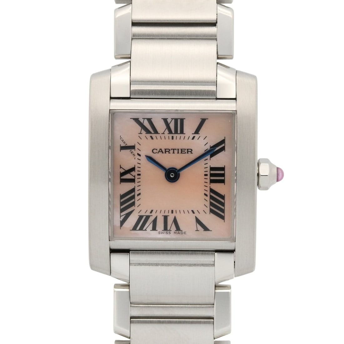 Cartier Tank Française SM Watch, Stainless Steel, Ladies, Pink/Pink Shell, W51028Q3