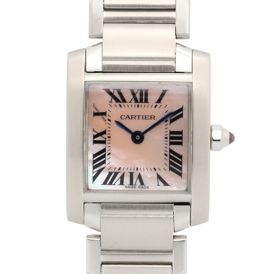 Cartier Tank Française SM Watch, Stainless Steel, Ladies, Pink/Pink Shell, W51028Q3