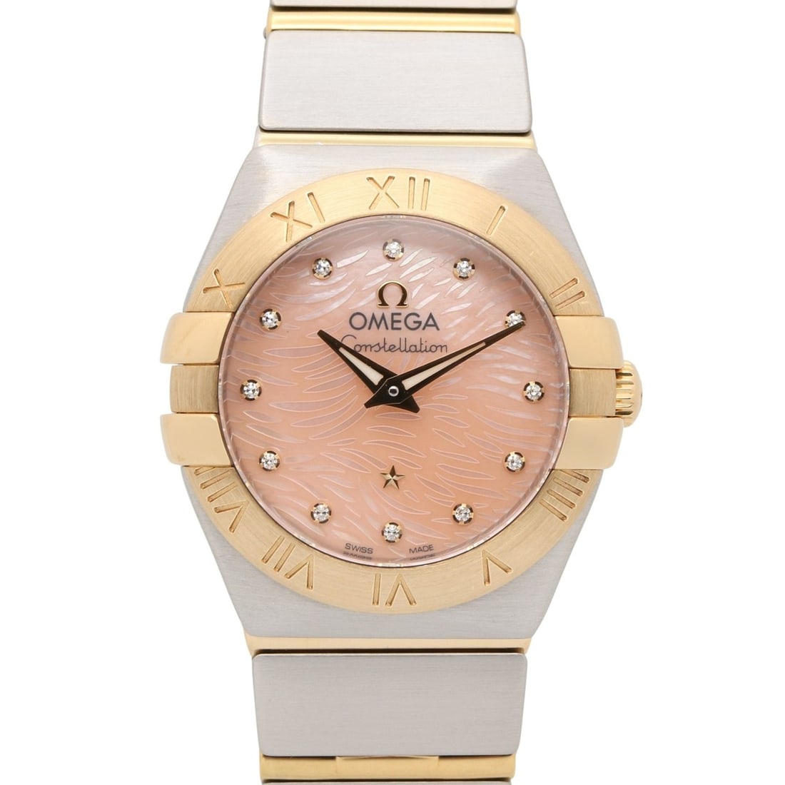 Omega Constellation 12-Diamond Watch, 18K Yellow Gold Stainless Steel, Diamond, Ladies', Pink Tone, (1 of 16)