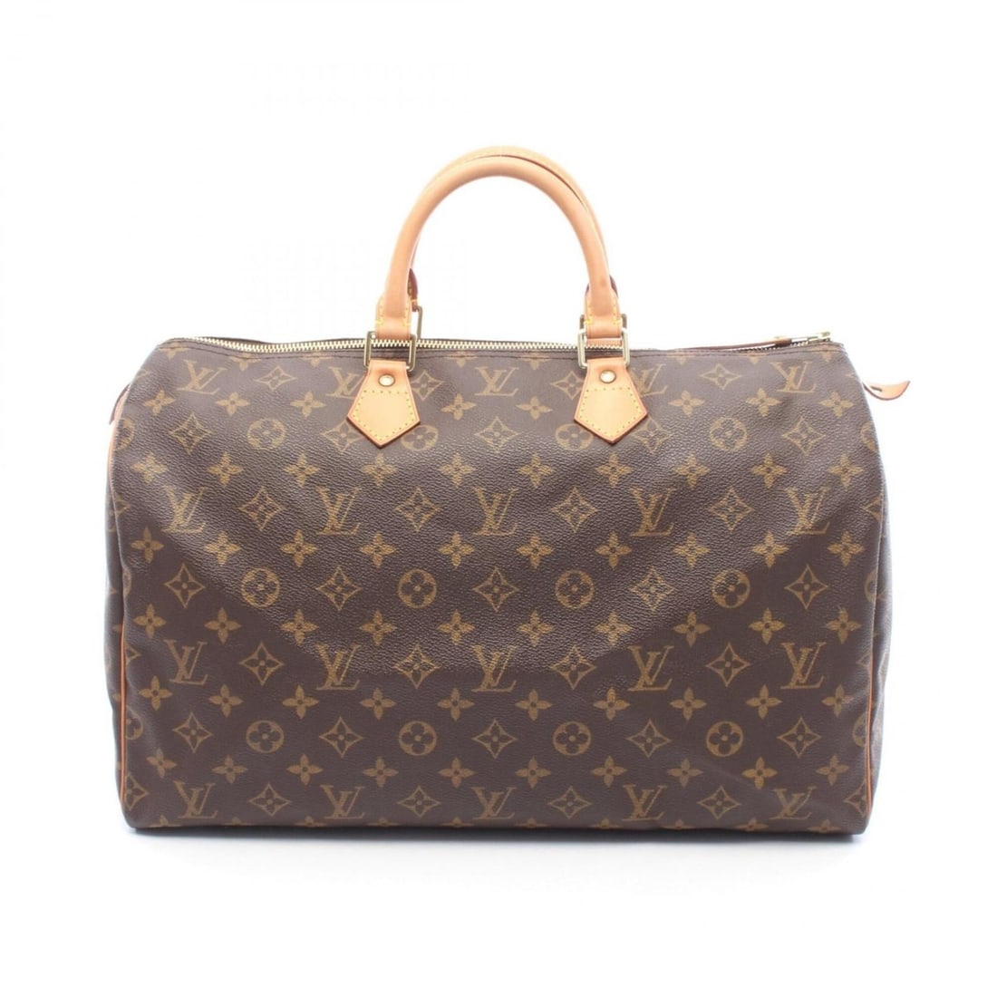 Louis Vuitton Speedy 40 Monogram Handbag, Coated Canvas Leather, Women's, Brown, M41522 (1 of 8)