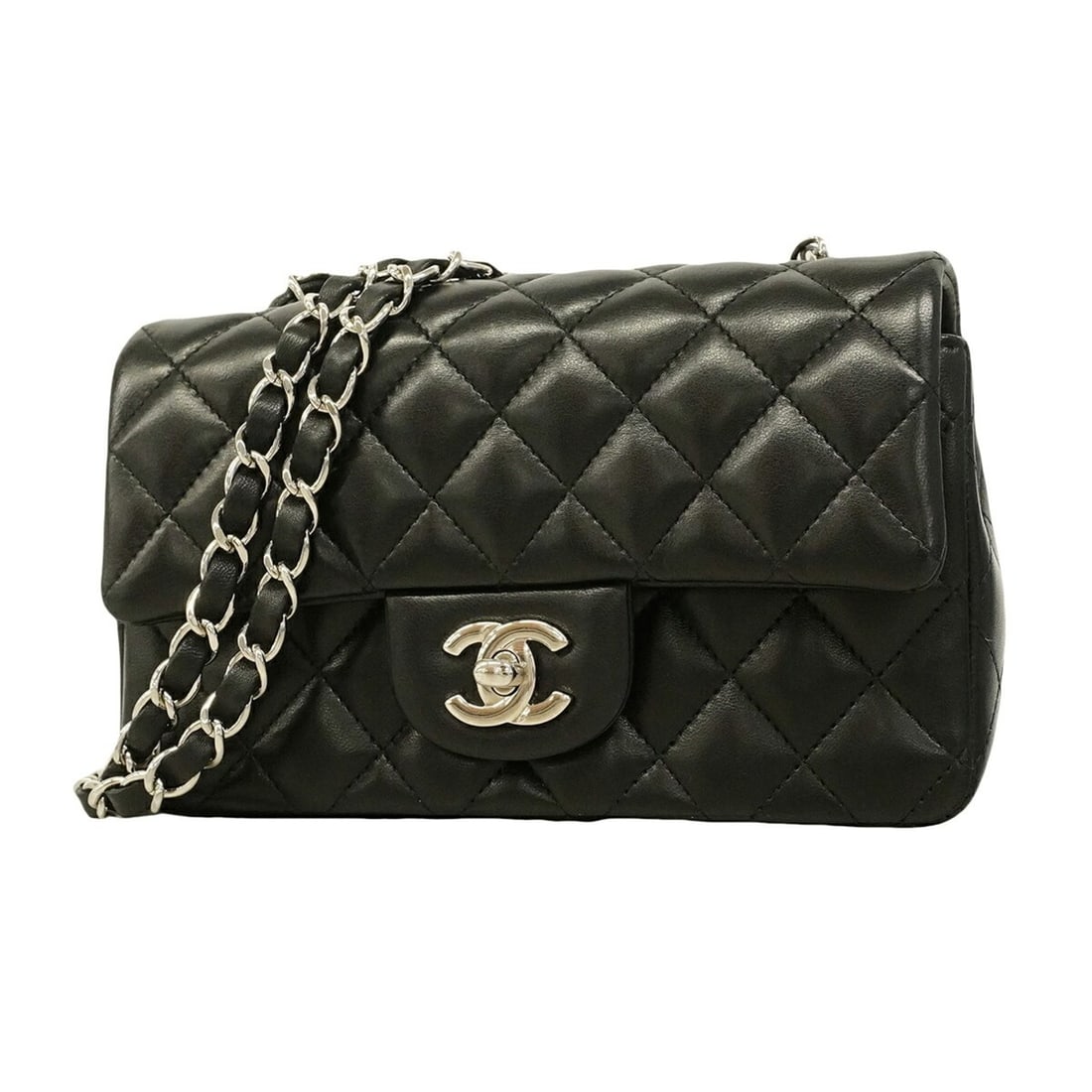 Chanel Mini Matelassé Chain Shoulder Bag, Lambskin, Black, Women's (1 of 13)