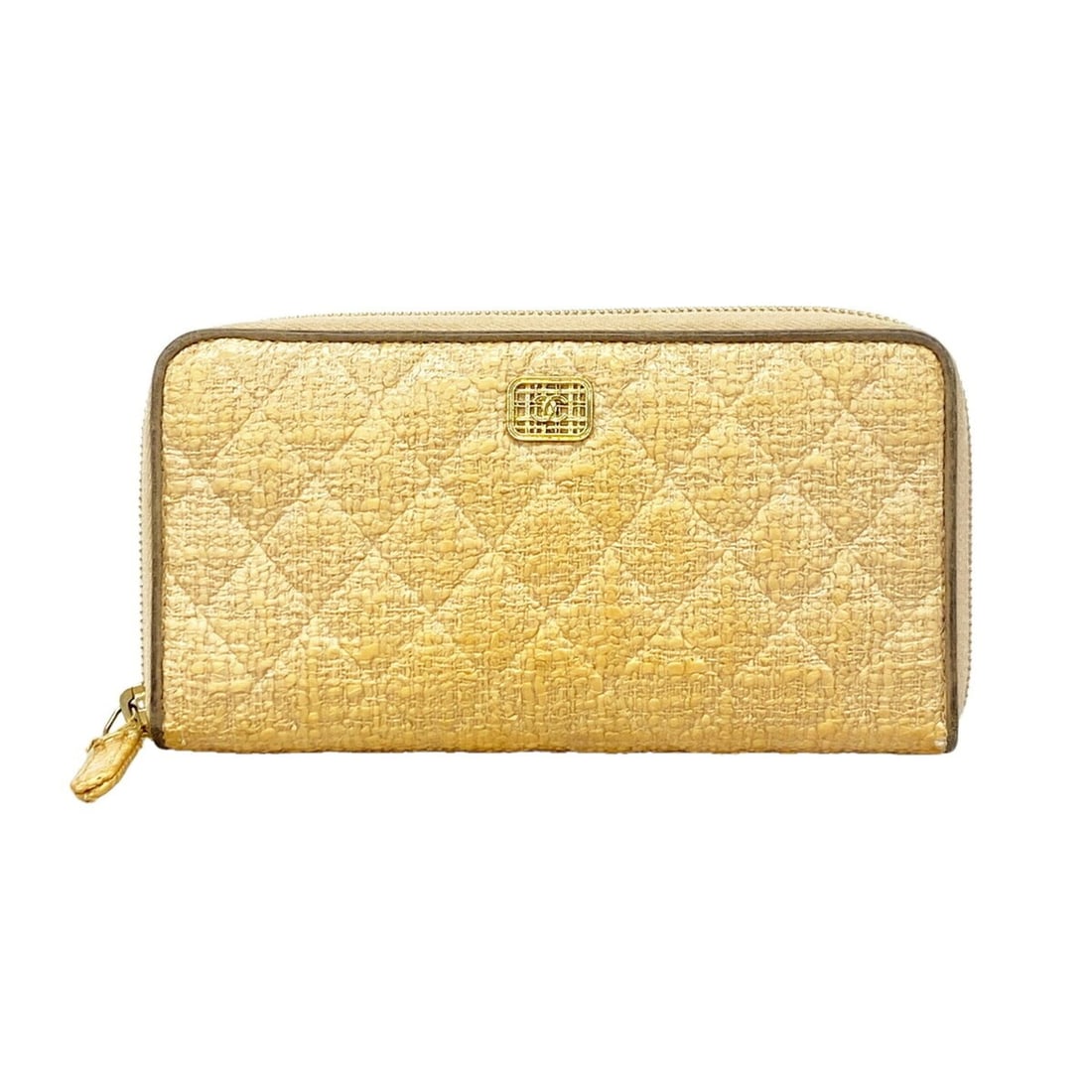 Chanel Matelassé Tweed Goatskin Long Wallet, Beige, Women's, P3291317: --- Catalog ---Category: SizeSize (HxWxD): 10cm x 19cm x 2.5cm / 3.93'' x 7.48'' x 0.98''Category: DesignType: Long wallet (bi-fold)Color: BeigeGender: WomenMaterial: Tweed , Leather Leather/Fur Type: