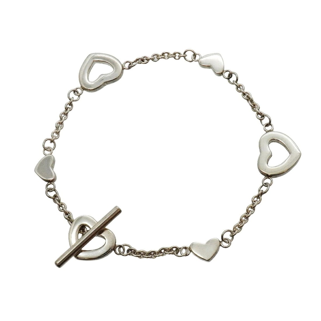 Tiffany & Co. Heart Link Bracelet, Sterling Silver 925, Women's