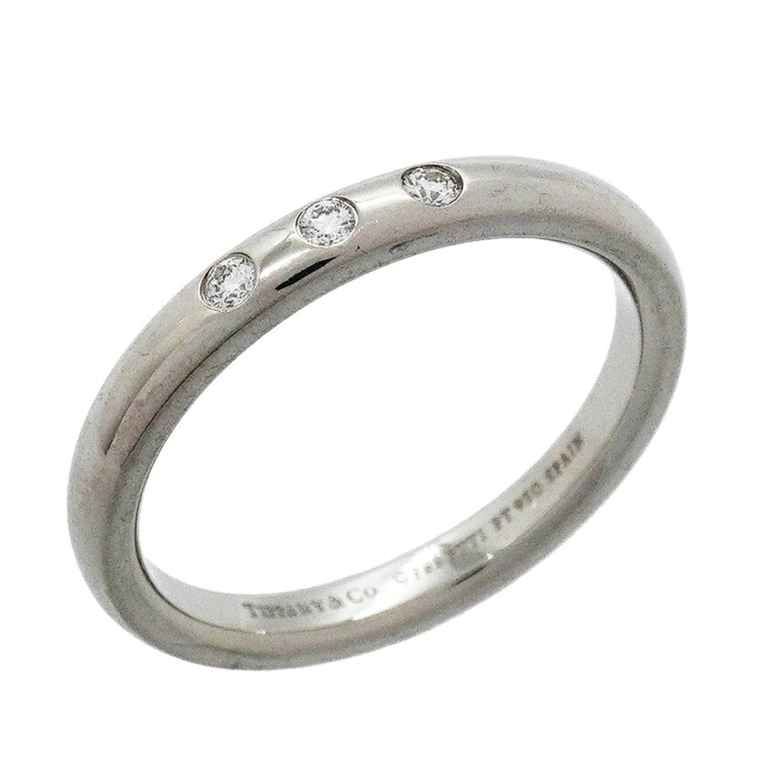 Tiffany & Co. Stacking Band Ring, 3PD (Pt950) Platinum, Diamond, Size 14.5 (Men's/Women's)