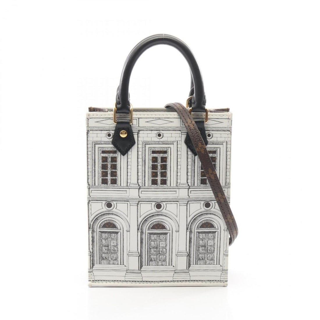 Louis Vuitton x Fornasetti Petite Sac Plat Monogram 2-Way Handbag, Coated Canvas Leather, Women's,