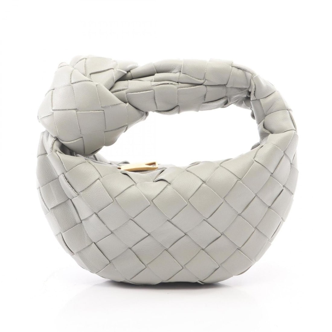 Bottega Veneta Candy Jodie Handbag, Leather, Women's, Gray, 730828