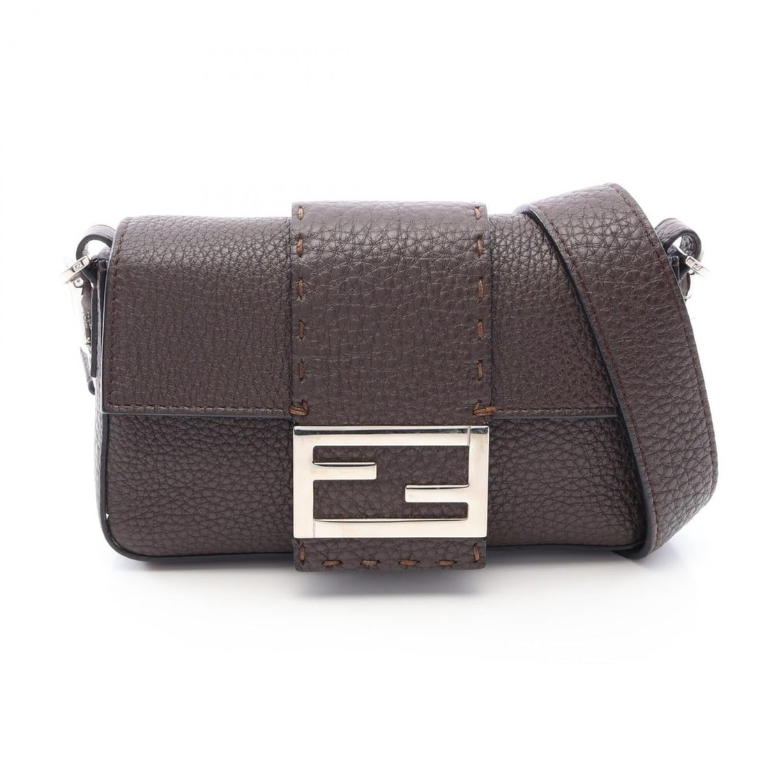 Fendi Selleria Baguette 2-Way Shoulder Bag/Handbag, Leather, Women's, Brown