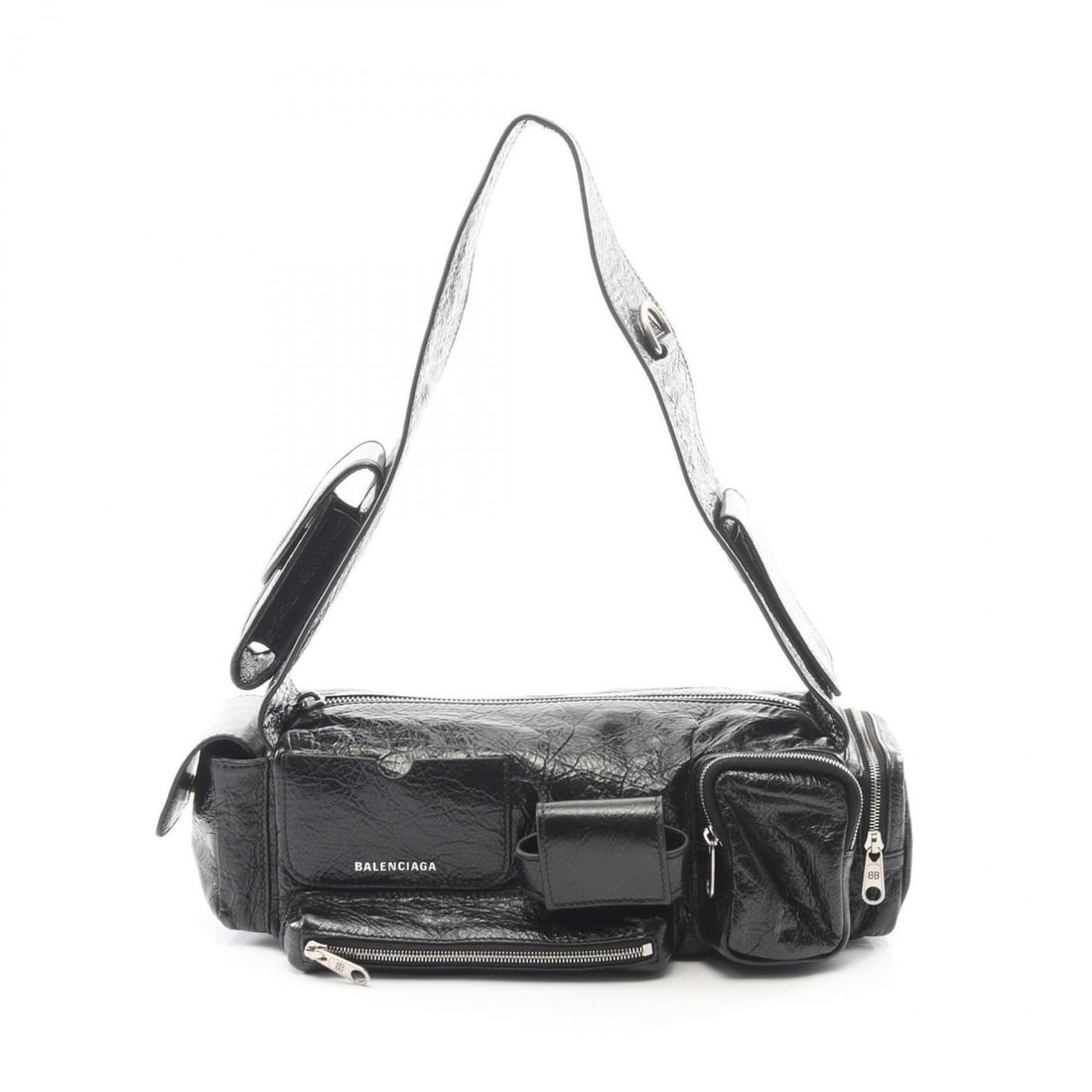 Balenciaga SUPERBUSY SLING BAG Superbusy Shoulder Bag Handbag Leather Women's Black 762516