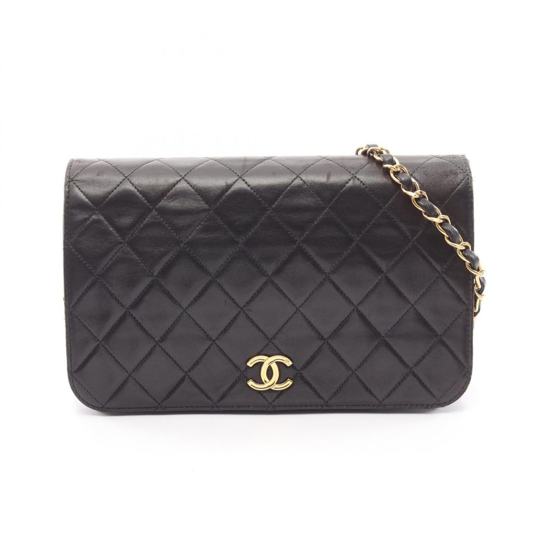 Chanel Matelassé Full Flap Shoulder Bag/Handbag, Lambskin Leather, Women's, Black