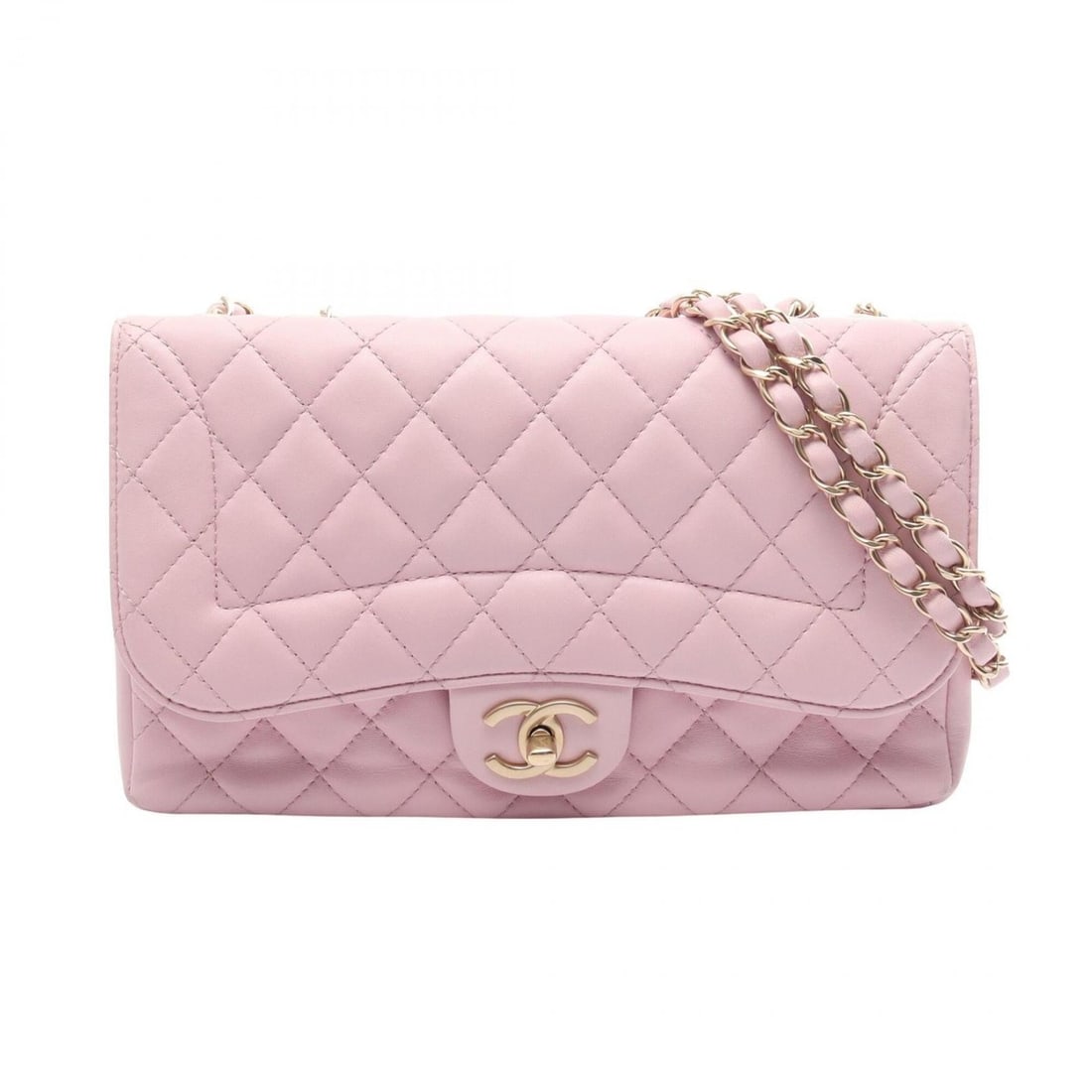 Chanel Matelassé Single Flap Shoulder Bag/Handbag, Lambskin Leather, Women's, Pink