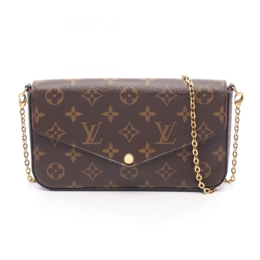Louis Vuitton Pochette Felicie Monogram Fuchsia Shoulder Bag/Handbag, Coated Canvas and Leather,