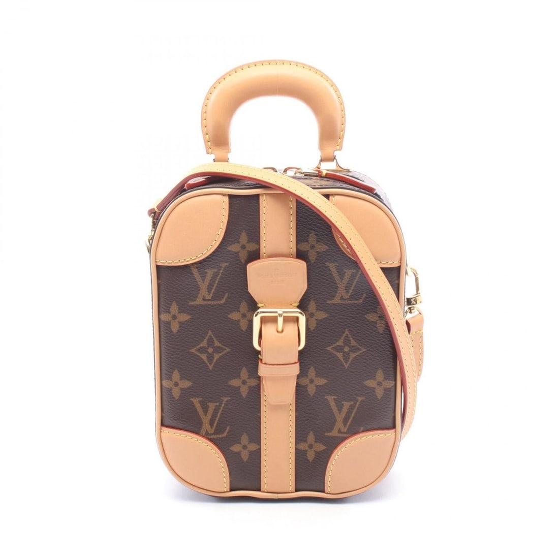 Louis Vuitton Valisette Vertical 2-Way Handbag, Coated Canvas and Leather, Monogram Pattern,: --- Catalog ---Category: SizeSize (HxWxD): 18.5cm x 14cm x 6cm / 7.28'' x 5.51'' x 2.36''Category: DesignType: HandbagColor: BrownGender: WomenMaterial: Coated canvas , Monogram , PVC , Leather Catego