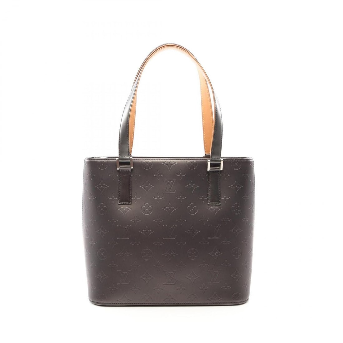 Louis Vuitton Stockton Monogram Mat Noir Handbag, Leather, Women's, Black, M55112