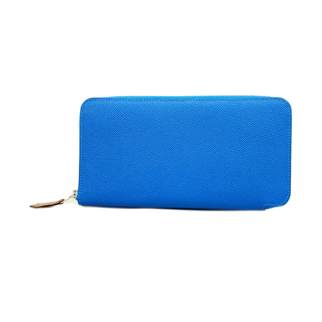 Hermes Azap Long Silk In Wallet, Veau Epsom Leather, Blue Zanzibar, A Stamp, Men's/Women's.