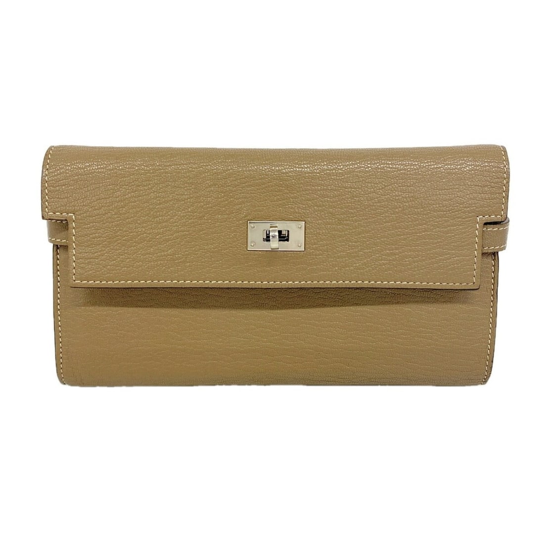Hermes Kelly Wallet Long Wallet, Chevre Mysore, Etoupe, X Stamp, Men's/Women's: --- Catalog ---Category: SizeSize (HxWxD): 11cm x 20cm x 2.5cm / 4.33'' x 7.87'' x 0.98''Category: DesignType: Long wallet (bi-fold)Color: Etoupe grayGender: Men,WomenMaterial: Chevre myzore leather C