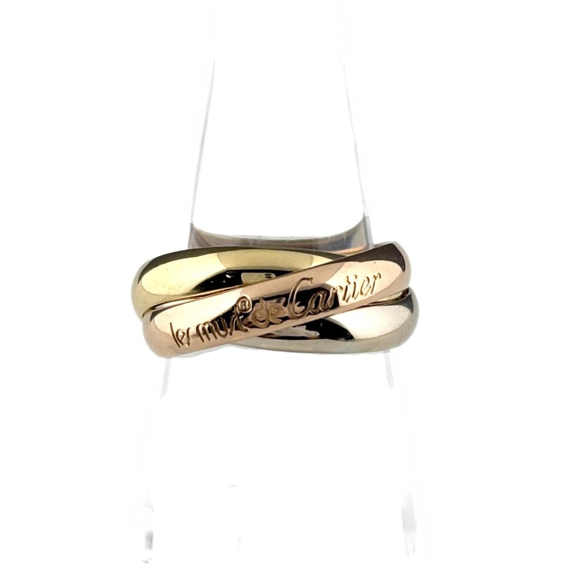 Cartier Trinity Ring, Yellow Gold (YG), Three-Color 750, Women's