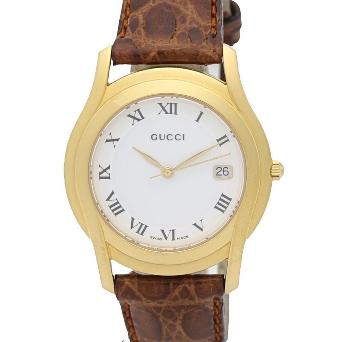 GUCCI G-Class 5400M Women's Watch, Stainless Steel x Leather Strap, Model 130560