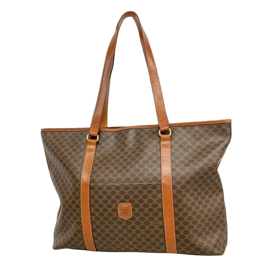 Celine Macadam Tote Bag, Brown, Women's