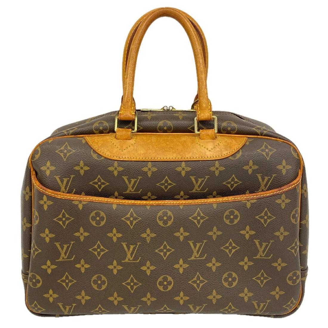 Louis Vuitton Monogram Deauville Handbag M47270 Brown Women's