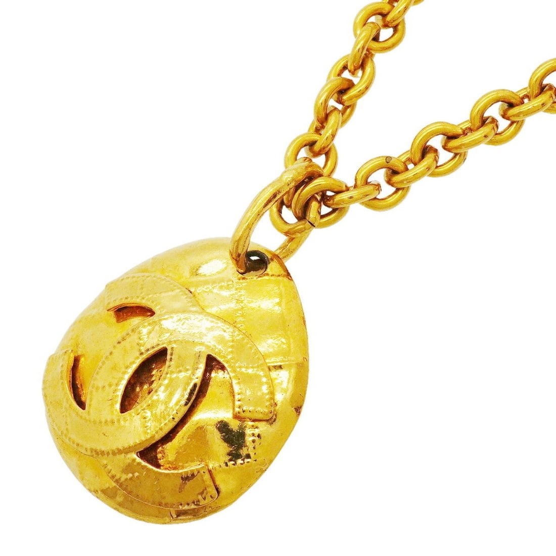 Chanel necklace, Coco Mark, Matelassé, GP plated, gold, women's.