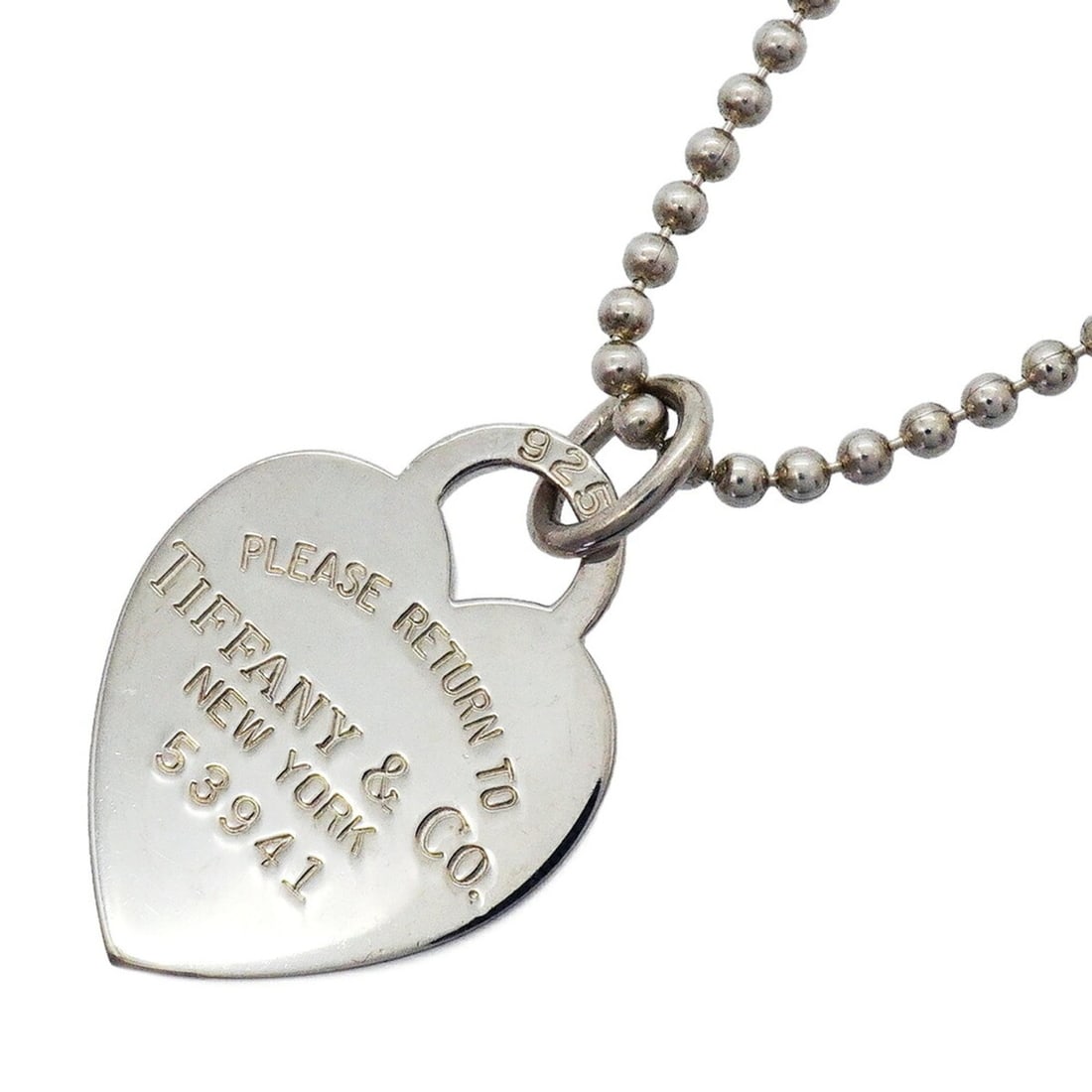 Tiffany & Co. Return to Heart Ball Chain Necklace, Sterling Silver 925, Women's: --- Catalog ---Category: SizePendant Size: 36.6mm x 23mm / 1.44'' x 0.9''Neck Circumference: 86.5 cm / 34.05''Category: DesignGender: WomenMaterial: Silver 925Necklace Type: NecklaceCategory: GeneralB