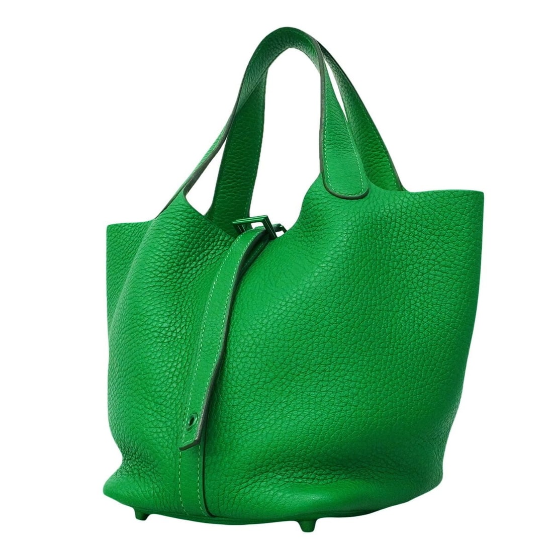 Hermes Picotin Lock PM Monochrome Handbag, Taurillon Clemence Leather, Bamboo, Z Stamp, Women's.: --- Catalog ---Category: SizeSize (HxWxD): 18cm x 14.5cm x 19cm / 7.08'' x 5.7'' x 7.48''Category: DesignType: HandbagColor: BambouGender: WomenMaterial: Taurillon clemence leather Category: GeneralBr