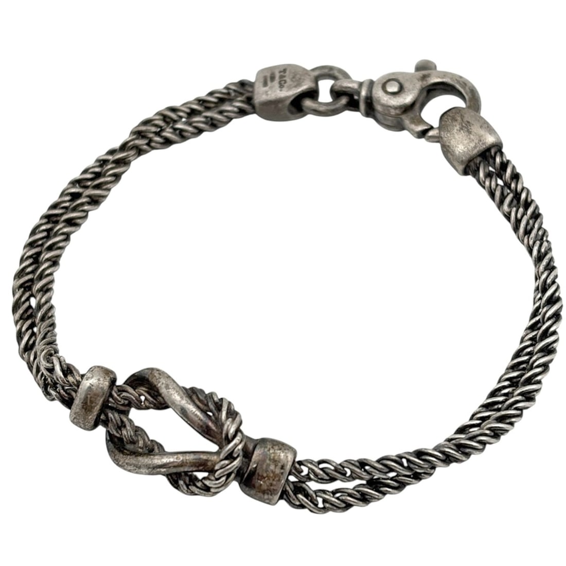 Tiffany & Co. Knot Double Rope Bracelet, Sterling Silver 925, Silver, Women's