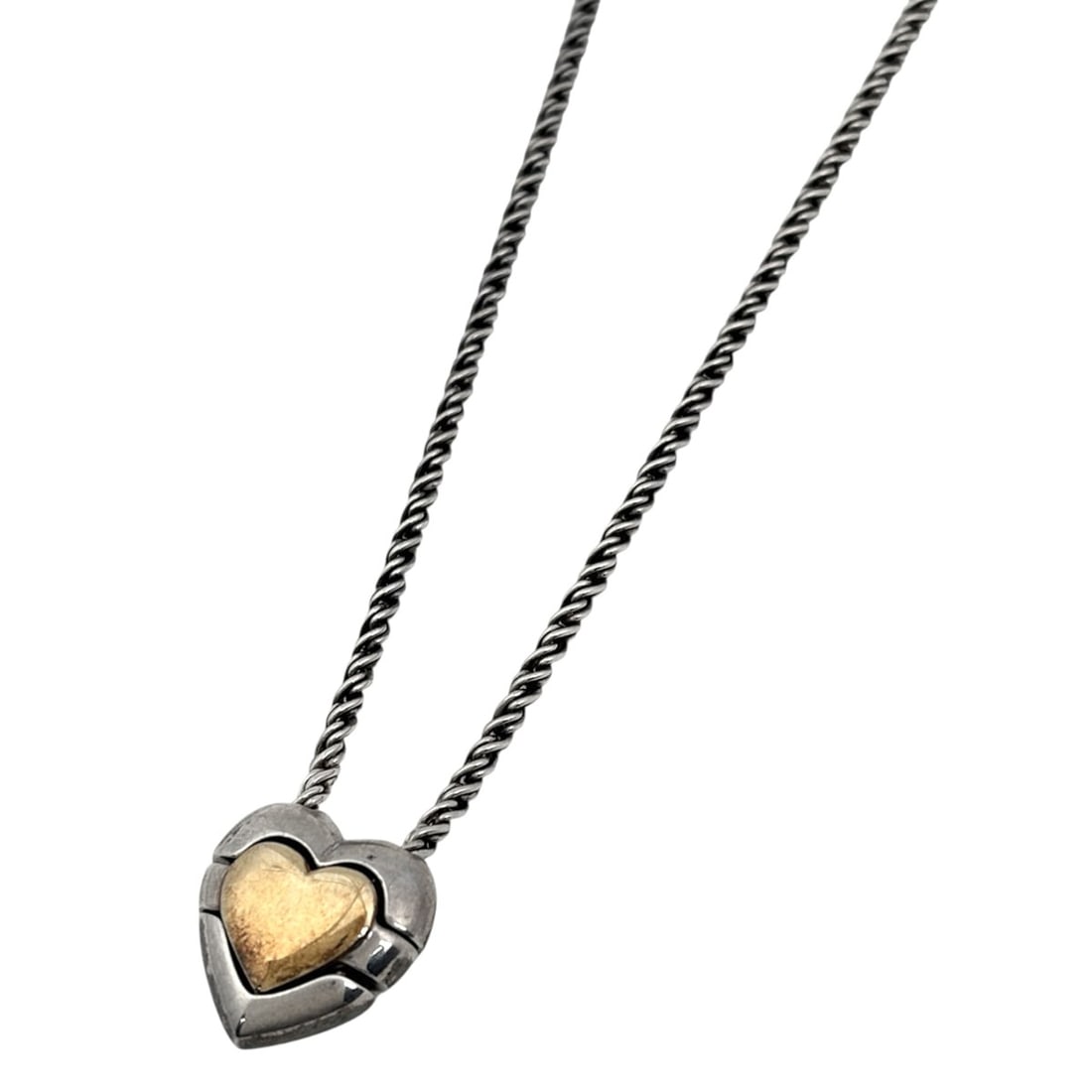 Tiffany & Co. Puzzle Heart Necklace, Sterling Silver 925/750, Silver/Gold, Women's.: --- Catalog ---Category: SizePendant Size: 20mm x 18mm / 0.78'' x 0.7''Neck Circumference: 41.5 cm / 16.33''Category: DesignColor: Gold, SilverGender: WomenMaterial: Gold (18K), Silver 925Necklace Typ