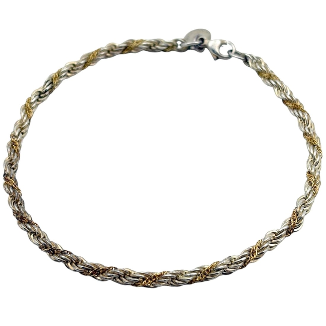 Tiffany & Co. Twist Rope Bracelet, Sterling Silver 925/750, Silver/Gold, Women's.: --- Catalog ---Category: SizeLength: 18cm / 7.08''Category: DesignType: Charm braceletColor: Gold, SilverGender: WomenMaterial: Gold (18K), Silver 925Category: GeneralBrand: Tiffany--- Item List ---Se