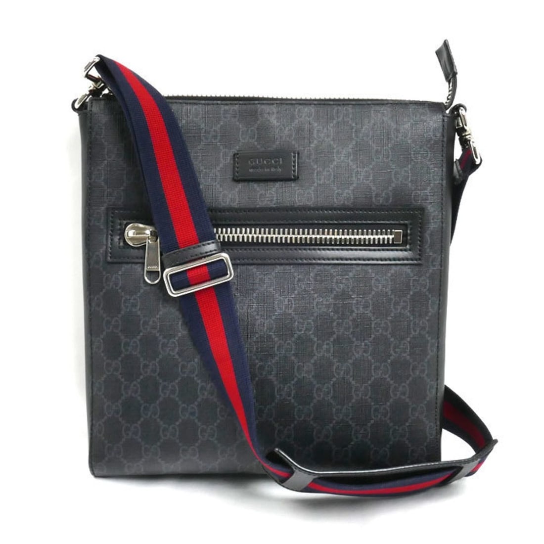 GUCCI Messenger Shoulder Bag, Black, 474137, Sherry Line, Men's