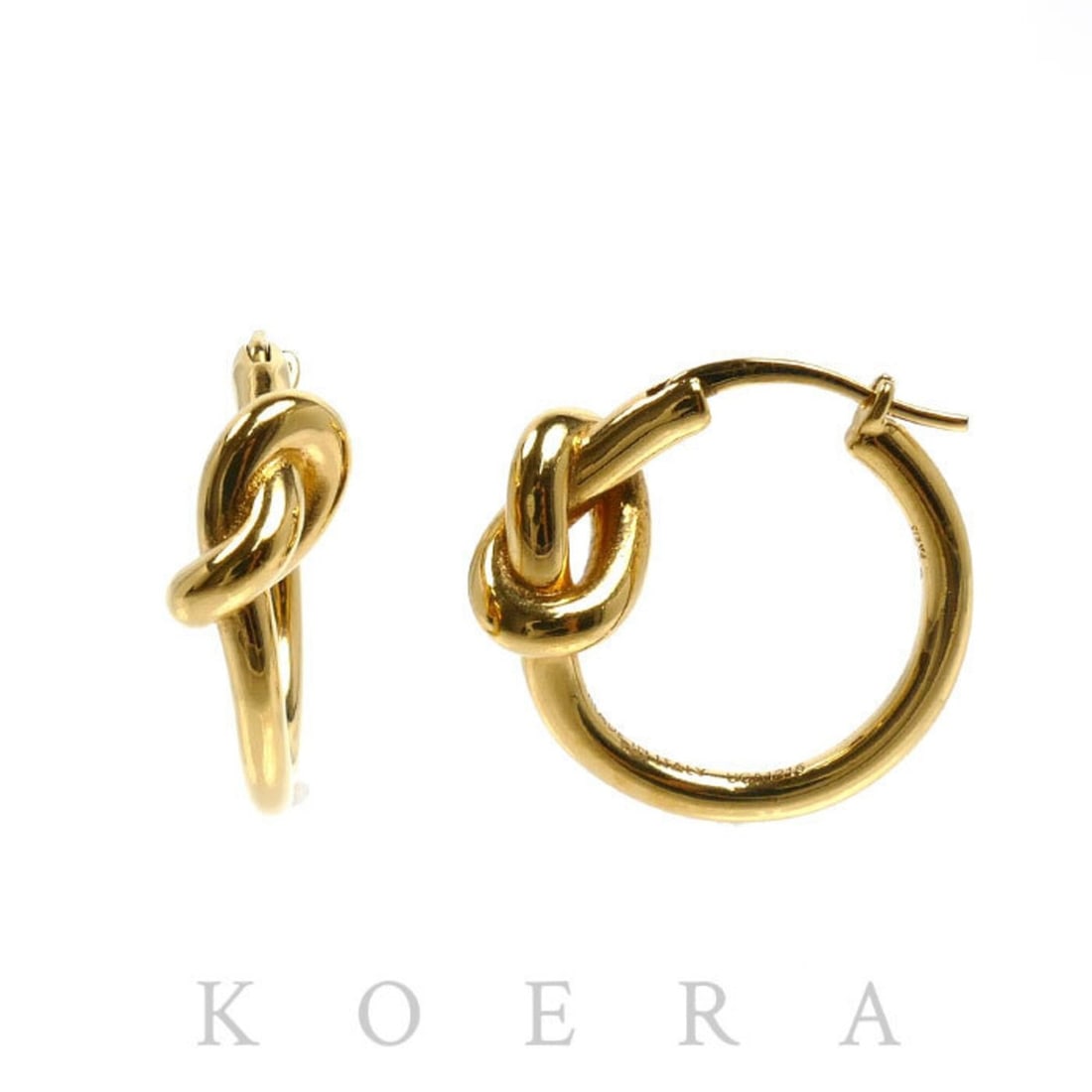 CELINE Celine Brass Knot Hoop Earrings 46N556BA.35OR Women's