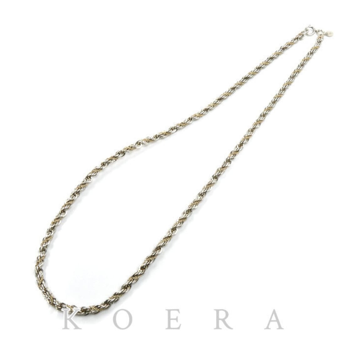 TIFFANY&Co. Tiffany & Co. Silver K14YG Yellow Gold Twist Necklace 51.9g 60cm Old Men's Women's