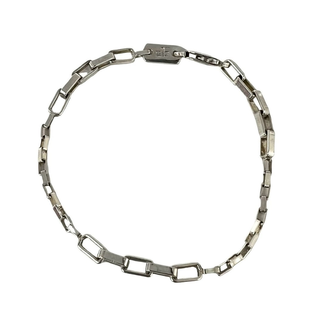 GUCCI Vintage Square Chain Bracelet, Sterling Silver 925, Accessory, 84602 (1 of 16)