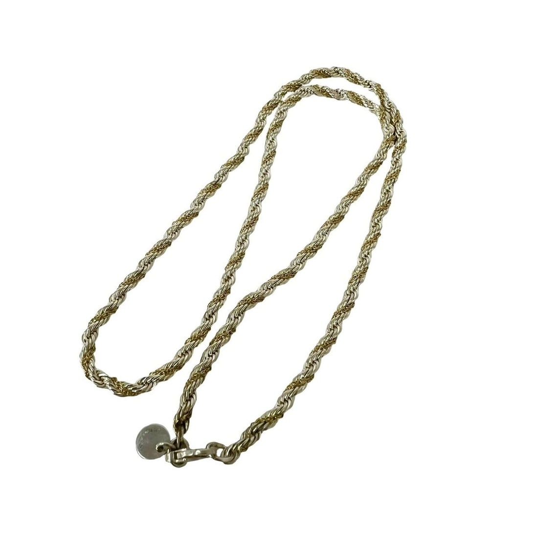 TIFFANY&Co. Tiffany Twist Rope Necklace, Sterling Silver 925, 18K Yellow Gold, Accessory, Silver,