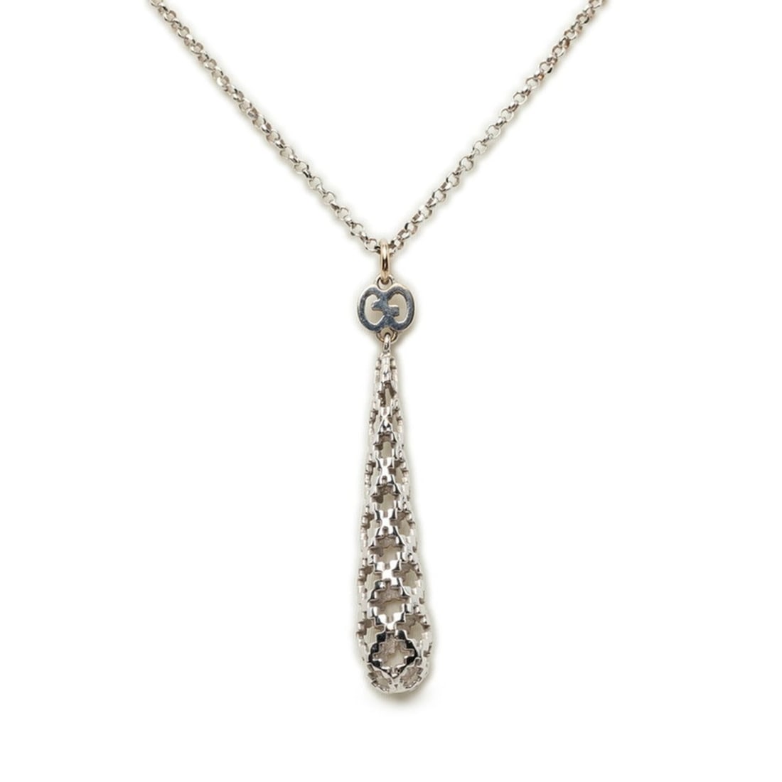 Gucci Diamantissima Drop Necklace 18KWG White Gold Women's GUCCI (1 of 20)