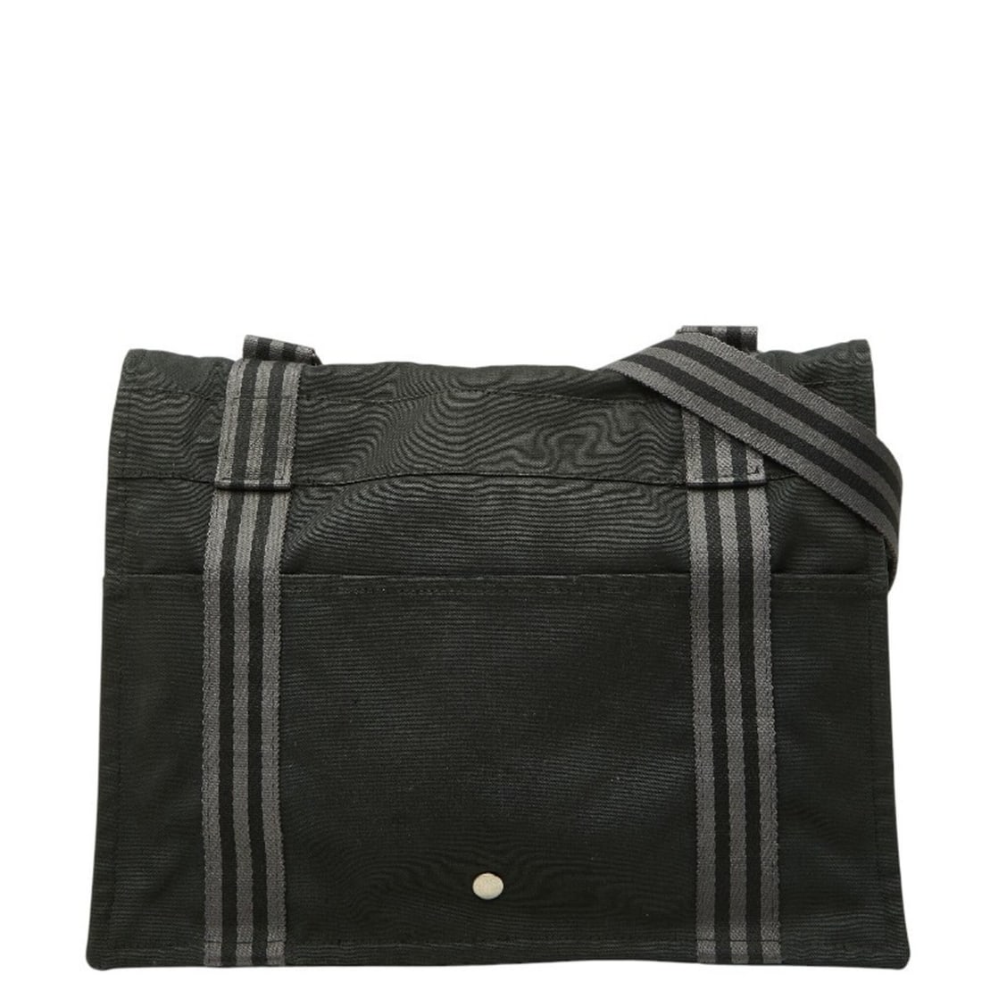 Hermes Fourre-Tout Bassas MM Crossbody Shoulder Bag, Black/Gray Canvas, Women's HERMES
