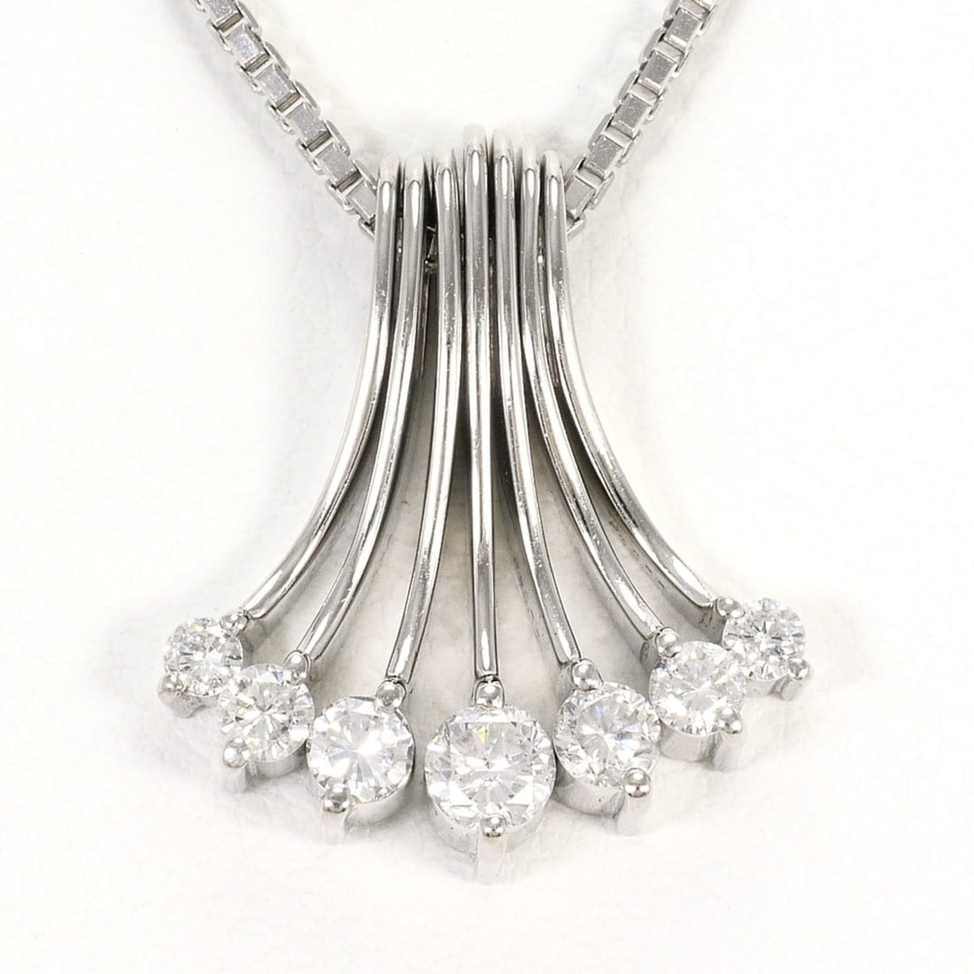 PT900 Platinum / PT850 Necklace with 0.52ct Diamond, Total Weight 10.6g, 43cm, Jewelry