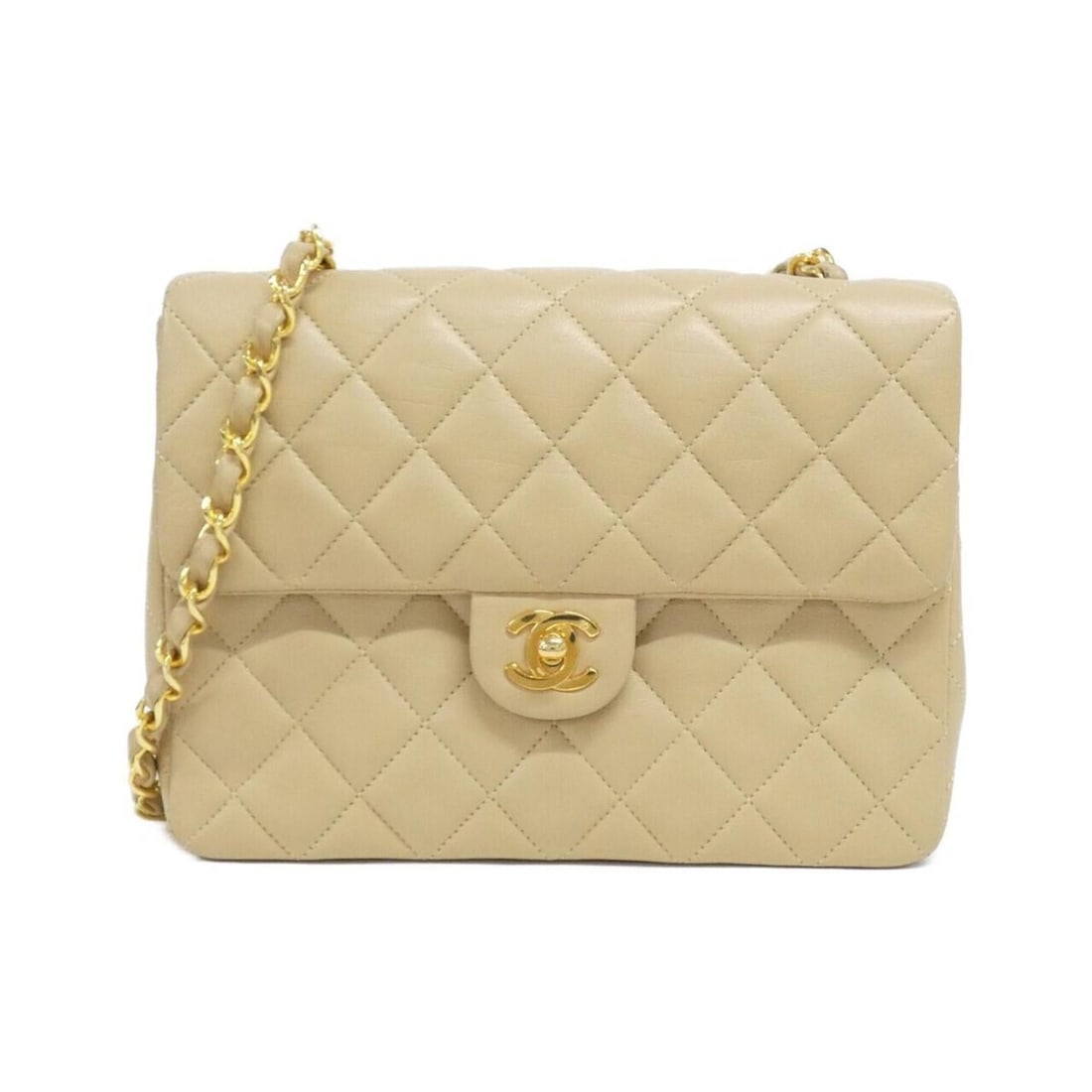 Chanel 01163 Shoulder Bag: --- Catalog ---Category: SizeSize (HxWxD): 15cm x 20cm x 7cm / 5.9'' x 7.87'' x 2.75''Category: DesignType: Shoulder bagColor: Dark beigeGender: Women,MenMaterial: Leather Leather/Fur Type: LambskinCa