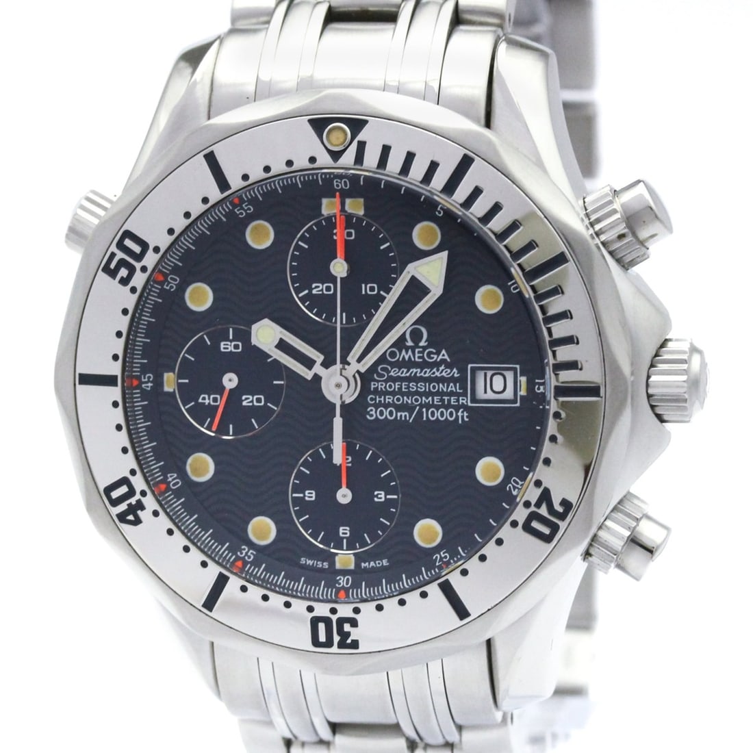 OMEGA Seamaster Professional 300M Chronograph Watch 2598.80 Polished: --- Catalog ---Category: SizeCase Diameter: 42mm / 1.65''Category: DesignType: WristwatchStyle: SportGender: MenColor (Dial): BlueMaterial (Band): Stainless steelMaterial (Case): Stainless