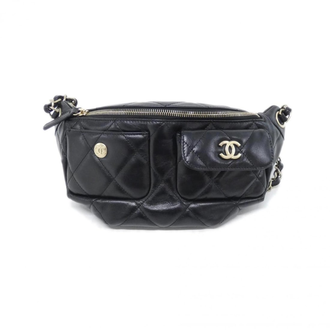 Chanel AS4934 Waist Bag: --- Catalog ---Category: SizeSize (HxWxD): 14cm x 30cm x 5cm / 5.51'' x 11.81'' x 1.96''Category: DesignType: Fanny packColor: BlackGender: WomenMaterial: Leather Hardware Color: Matte
